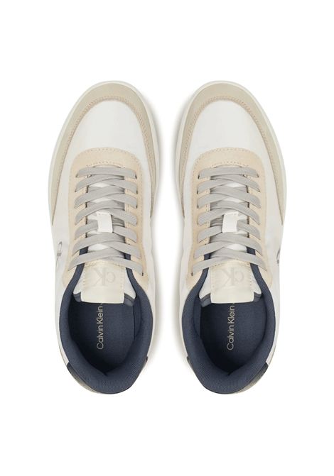 Scarpe Calvin Klein Classic Cupsole in TC Bianco Beige Blu Uomo CALVIN KLEIN | Sneakers | YM0YM01194-02U